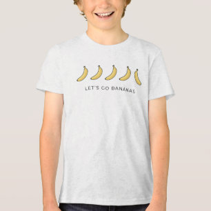Minimalist Cute Let's Go Bananas Food Pun Tri-Blend Shirt