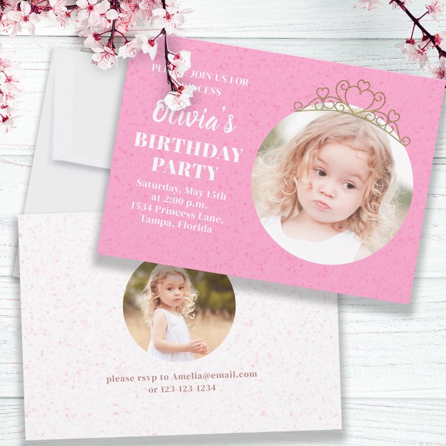 Minimalist Cute Princess Tiara Birthday Whimsical Invitation (Creator Uploaded)