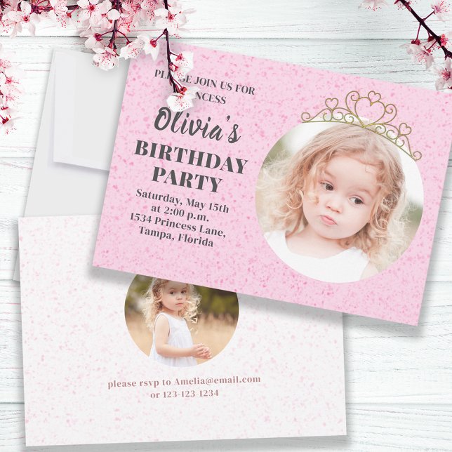 Minimalist Cute Princess Tiara Birthday Whimsical Invitation (Creator Uploaded)