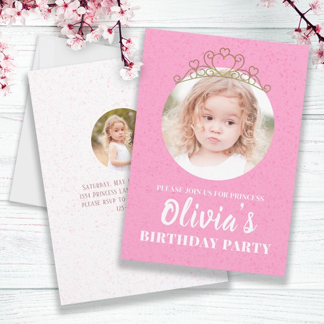 Minimalist Cute Princess Tiara Birthday Whimsical  Invitation (Creator Uploaded)