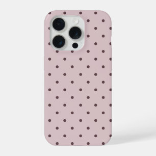 Minimalist Cute Soft Light Pink Brown Polka Dots iPhone 15 Pro Case
