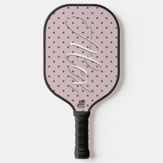 Minimalist Cute Soft Light Pink Brown Polka Dots Pickleball Paddle