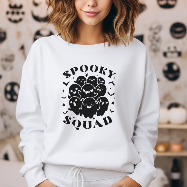 Minimalist Cute Spooky Squad Halloween Sweatshirt (Creator Uploaded)