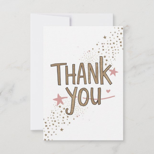 Minimalist Cute style Thank You Card (Front)