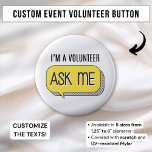 Minimalist Cute Volunteer Sign Ask Me Yellow 6 Cm Round Badge<br><div class="desc">Introducing the Minimalist Cute Volunteer Sign "Ask Me" Yellow Button Pin – the perfect accessory for volunteers who want to stand out and be approachable at any event. This pin is designed with simplicity and visibility in mind, making it an essential tool for volunteers who are often the first point...</div>