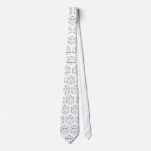 Minimalist D20 Design Tabletop Gamer Geek Tie