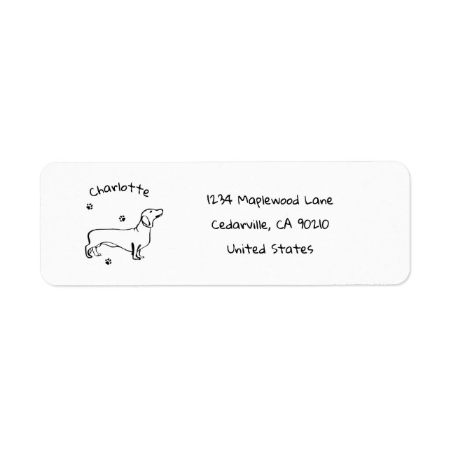 Minimalist Dachshund Art - Your Text, Your Style (Front)