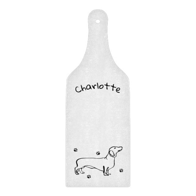 Minimalist Dachshund Art - Your Text, Your Style Cutting Board (Front)