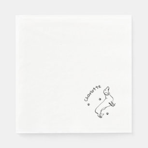 Minimalist Dachshund Art - Your Text, Your Style Napkin