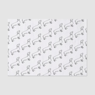 Minimalist Dachshund Art - Your Text, Your Style Tissue Paper