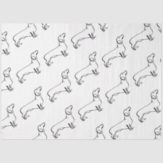 Minimalist Dachshund Art - Your Text, Your Style Tissue Paper