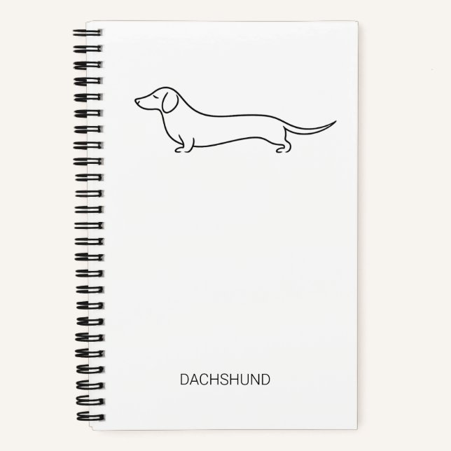 Minimalist Dachshund Line Art Deluxe Spiral Notebo Notebook (Front)