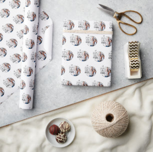 Minimalist Dad Birthday Typography Photo Wrapping Paper