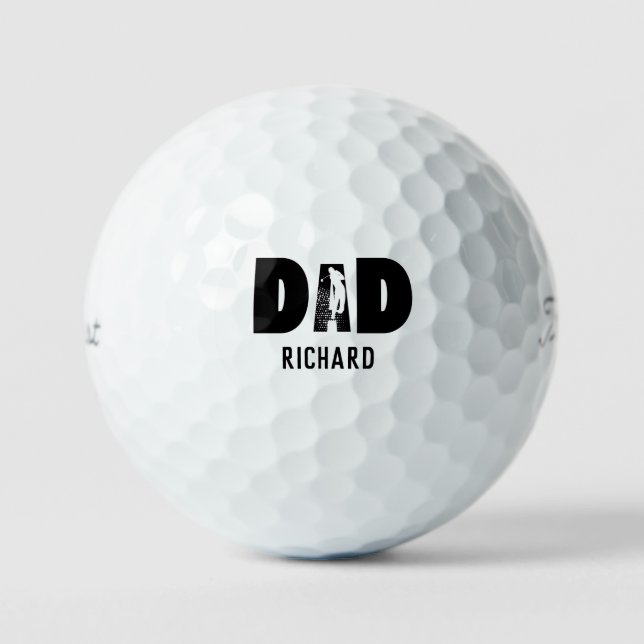 Minimalist dad EST personalised name Golf Balls (Front)