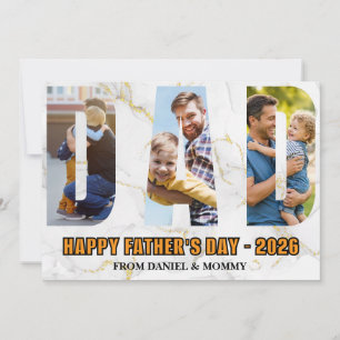 Minimalist DAD Photo Collage Happy Father's Day Card
