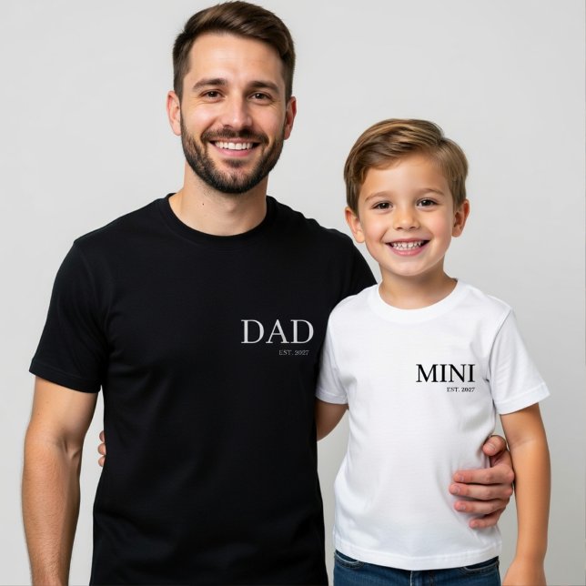 Minimalist Dad T-Shirt | DAD EST Year | (Creator Uploaded)