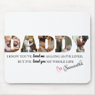 Minimalist DADDY Photo Collage Happy Father's Day Mouse Pad