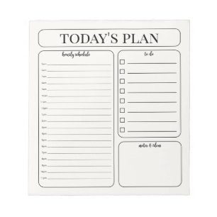 Minimalist Daily Planner Notepad   Hourly To Do