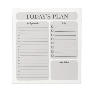 Minimalist Daily Planner Notepad | Hourly To Do