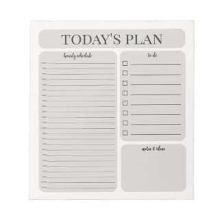 Minimalist Daily Planner Notepad | Hourly To Do