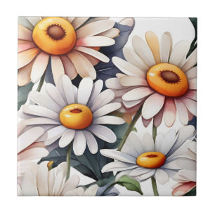 Minimalist Daisies Pattern Tile