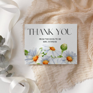 Minimalist Daisy Bridal Shower Thank You Card