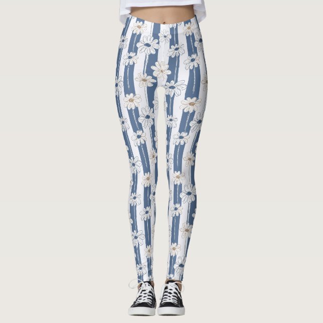 Minimalist Daisy Floral Pattern (2) Leggings (Front)