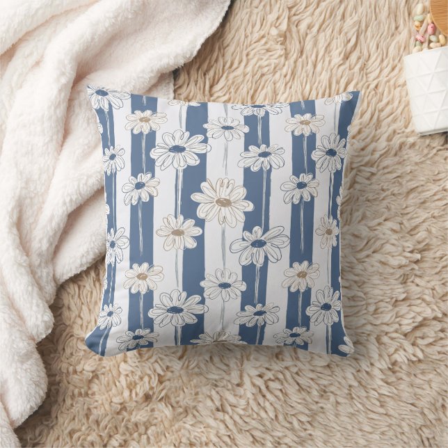 Minimalist Daisy Floral Pattern (3) Cushion (Blanket)