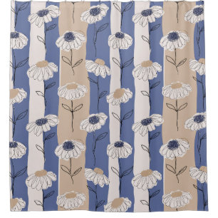 Minimalist Daisy Floral Pattern (4) Shower Curtain