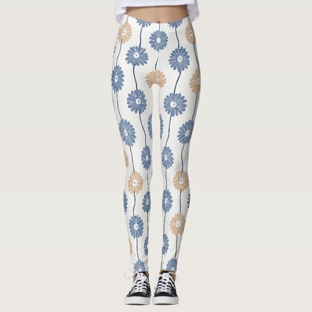 Minimalist Daisy Floral Pattern (5) Leggings (Front)