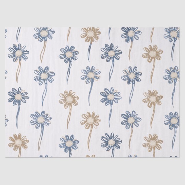 Minimalist Daisy Floral Pattern (5) Tissue Paper (Front)