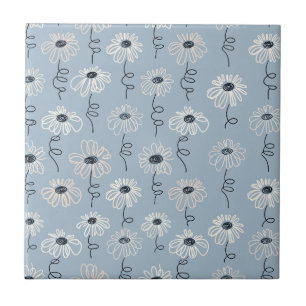 Minimalist Daisy Floral Pattern (7) Tile