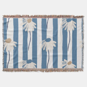Minimalist Daisy Floral Pattern (8) Throw Blanket