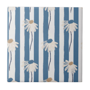Minimalist Daisy Floral Pattern (8) Tile