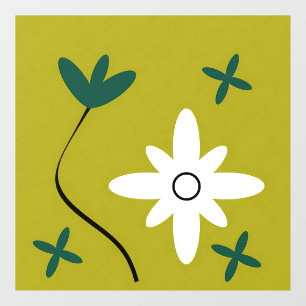 Minimalist Daisy Flower Abstract Botanical Art