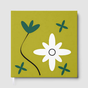Minimalist Daisy Flower Abstract Botanical Art Guest Book