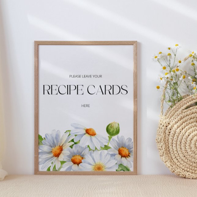 Minimalist Daisy leave your recipe card here Poster (Creator Uploaded)