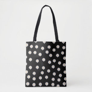 "Minimalist Daisy Pattern Tote Bag