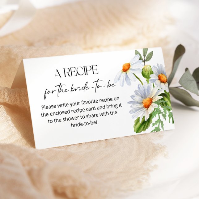 Minimalist Daisy Recipe for the bride to be Enclosure Card (Creator Uploaded)
