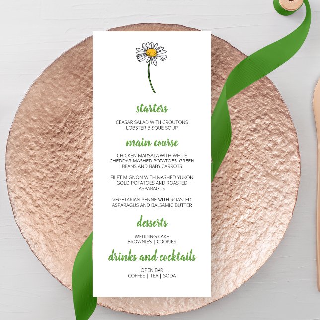  Minimalist Daisy Wedding Menu (Creator Uploaded)