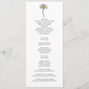 Minimalist Daisy Wedding Program Programme