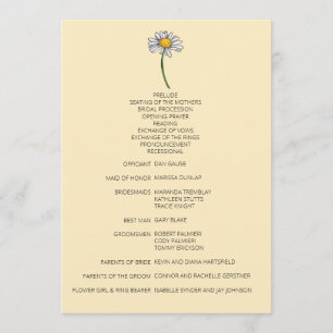 Minimalist Daisy Wedding Program Programme
