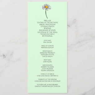 Minimalist Daisy Wedding Program Programme