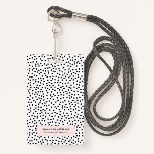 Minimalist Dalmatian Spots Simple Modern Cute ID Badge