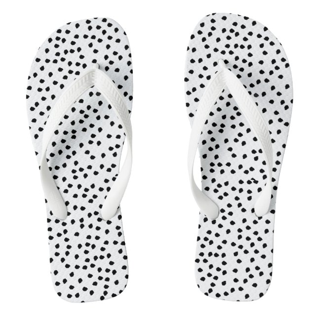 Minimalist Dalmatian Spots Simple Modern Cute Jandals (Footbed)