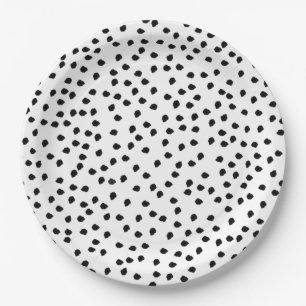 Minimalist Dalmatian Spots Simple Modern Cute Paper Plate