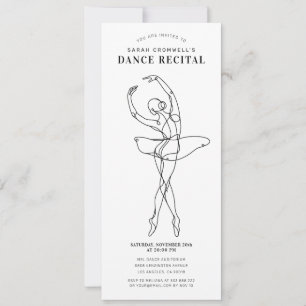 Minimalist Dance Recital Elegant Ballerina Invitation