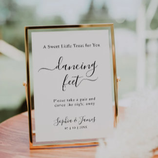 Minimalist Dancing Feet Wedding Sign Printable,  Invitation