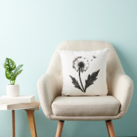 Minimalist Dandelion – Ink Brush Nature Design on