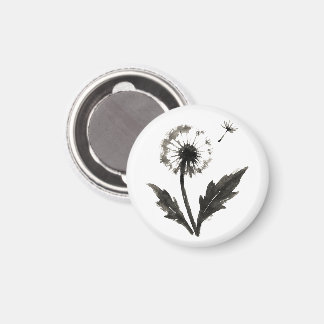 Minimalist Dandelion – Ink Brush Nature Design on  Magnet